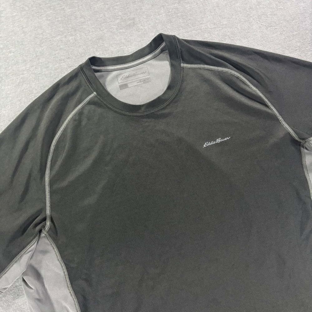 Eddie Bauer Mens XXL FreeDry Active Tee Charcoal Grey Mesh Athletic Shirt